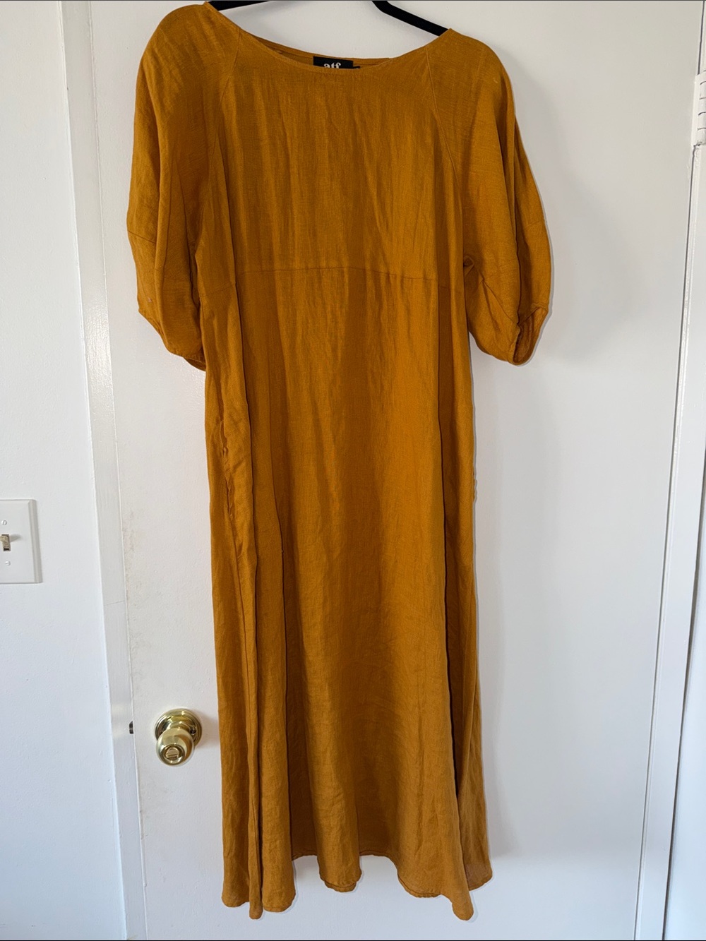 All Things Fabulous Mustard Maxi Dress with Puff Sleeves